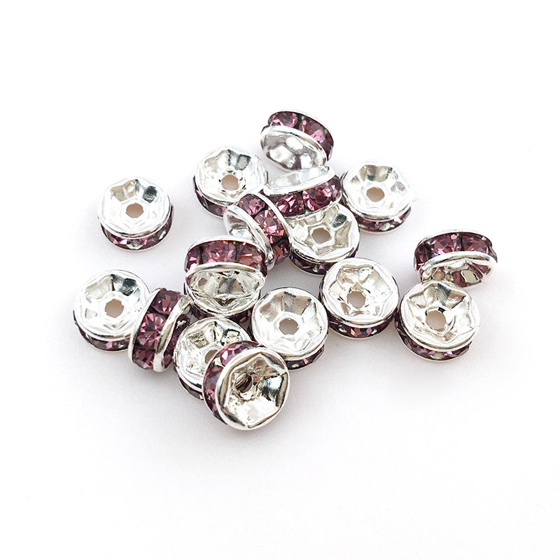 Venta al por mayor, 100 unidades/paquete, 8MM, accesorios de bricolaje, cuentas de aleación de anillo de perforación
